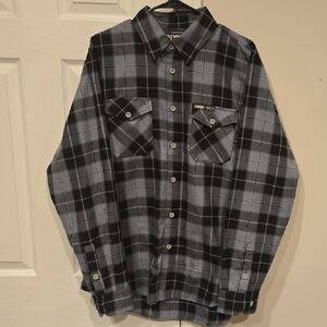 Dixxon Black and Gray Plaid Casual Shirt